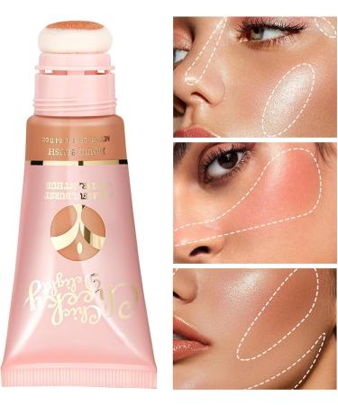 Blush with Applicator | Moisturizing Velvet Liquid Blush for Cheeks - Portable Blush Stick with Cushion Applicator for Home Gathering Dating Working Traveling Guanglu 01 - Buy Online on GoSupps.com