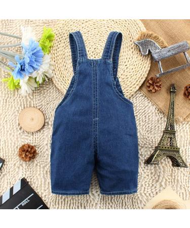 KIDSCOOL SPACE Baby Girl Jean Overalls | Toddler Denim Bunny Outfit 12-18 Months Blue - Buy Online on GoSupps.com