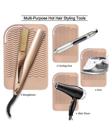 Sygile 11 x 7.5 Heat Resistant Silicone Travel Mat - Blush Pink Anti-heat Pad for Hot Styling Tools - 11x7.5 Inch - Buy Online on GoSupps.com