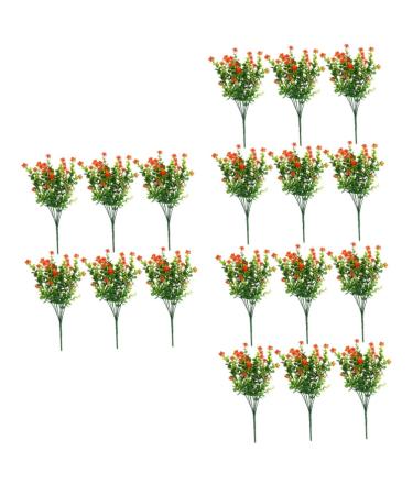 Cabilock 18 Pcs Simulation Camellia Floral Stems Commercial Area Eucalyptus Branches Faux Plants Green Decoration Goblincore Room Decor Fake Eucalyptus Plastic Artificial Flower Arrangement Orangex3pcs 13x13x30cmx3pcs