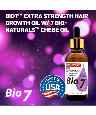 BIO7 Extra Strength Hair Growth Oil | 2 Fl Oz | Strengthen, Thicken, and Grow Your Hair | Condition Scalp | Prevent Breakage | Supply Nutrients | Increase Blood Circulation - Buy Online on GoSupps.com