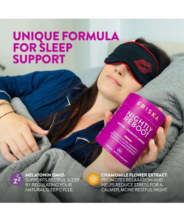 FRISKA Nightly Reboot Enzyme and Probiotics Supplement Promotes Better Digestion and Sleep Supports Gut Health for Men and Women Melatonin Chamomile 30 Capsules Nightly Reboot 30 Count (Pack of 1) - Buy Online on GoSupps.com