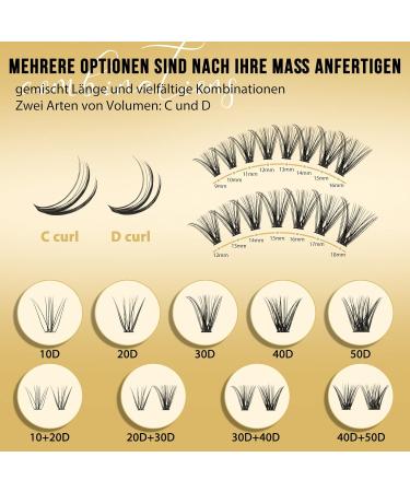 Individual Eyelashes Quewel 320pcs - 30D 0.07C Curl Mix 8-14mm Artificial Cluster Lashes - Reusable DIY Eyelash Extensions - Buy Online on GoSupps.com