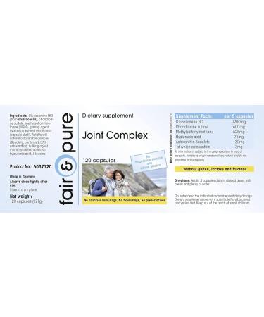 Fair & Pure Joint Complex - Chondroitin Glucosamine MSM Hyaluronic Acid & Astaxanthin - 120 Capsules for Joint Health - Buy Internationally - Buy Online on GoSupps.com