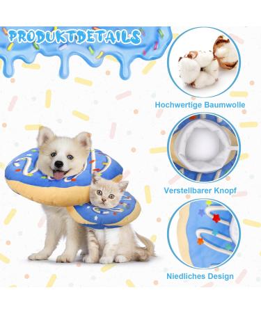 Halinuia Donut Halskrause Cat Collar | Adjustable Soft Anti-Bite Protective Collar for Kittens & Puppies - Post-Surgery & Injury Recovery (Blue M) - Buy Online on GoSupps.com