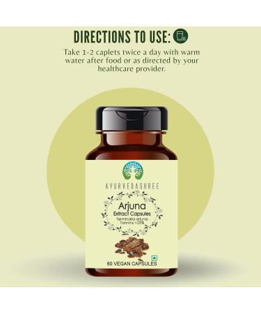 Arjuna Extract 500mg - 60 Vegetarian Capsules| |Terminalia Arjuna Tannis |All Natural | 100% Vegan | Gluten-Free Arjuna 60 Count (Pack of 1) - Buy Online on GoSupps.com
