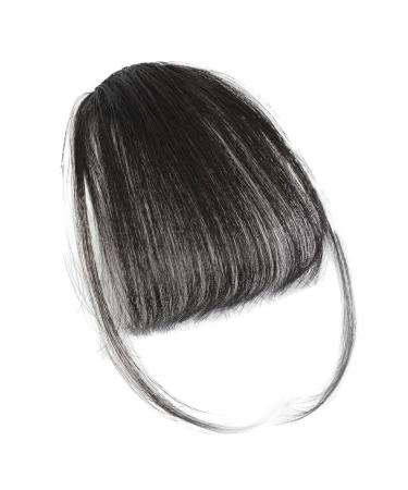 Meindin Clip in Bangs Real Hair | French Bangs Clip on Hair Bangs Extensions - Natural Color Clip on Neat Bangs Hair Extension Human Hair Bangs Extensions Stylish Hair Bangs Fringe Hairpieces Natural black