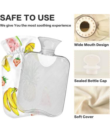 Naanle Banana Strawberry Pineapple Water Bottle | 1L Transparent Hot Water Bottle for Heat & Cold Therapy | Pain Relief & Comfort - Buy Online on GoSupps.com