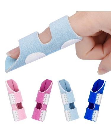 Leezmark 4 Pcs Finger Splints  Finger Straightener Brace for Arthrists  Finger Splints for Broken Finger  Finger Splint for Middle  Pinky  Thumb  Ring  Trigger Finger (4 Colors)