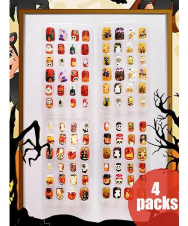 SEO Optimized Meta Title: "Halloween Press on False Nails for Kids - 96 pcs | Full Cover Fake Nails with Adhesive Tabs for Holiday Nail Art Decoration - Buy Online on GoSupps.com
