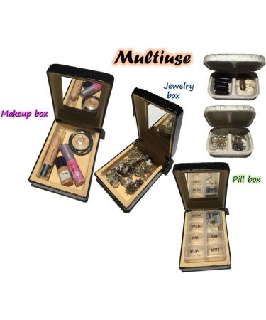 Buy Slim Pill Box Weekly Organizer | 7-Day Medication & Vitamin Holder for Travel | Free AM PM Prescription Case - Buy Online on GoSupps.com