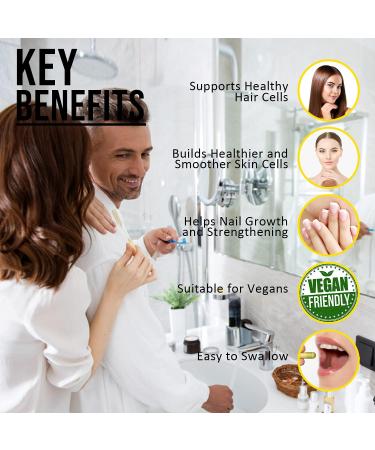 Nuke Nutrition Biotin 10000mcg Tablets x120 - Hair Vitamins for Growth and Loss - Skin, Nail & Hair Supplements - Reinforce Keratin - Men and Women - Buy Online on GoSupps.com
