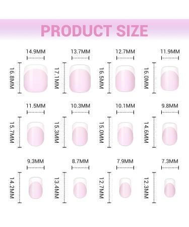 Celepaty French Tip Press on Nails - 24Pcs Short White Glossy False Nail Kit for Women and Girls - Buy Online on GoSupps.com