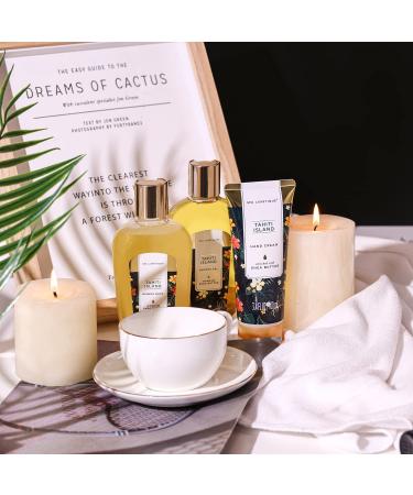 Luxetique Women's Spa Gift Set | 8PC Tahiti Island Bathing Set & Essentials | Perfect Pamper Gifts for Mom & Birthday Presents | Mother's Day Gift - Buy Online on GoSupps.com
