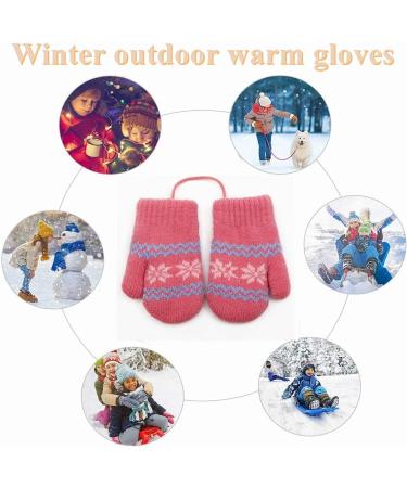 0-2Y Kids Winter Warm Snowflake Design Thermal Gloves - Pink - Buy Online on GoSupps.com