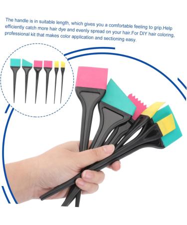 6pi ces Lot Pinceaux Silicone Teinture Cheveux Kit Applicateur Coloration Professionnel Bricolage Salon Usage Maison Manches Confortables - Buy Online on GoSupps.com