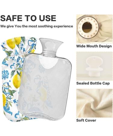 Durable 1L Heat Bottle with Cover - Warm-Up Bag for Pain Relief | Floral Watercolor Design | Ideal for Shoulders Neck Hands & Feet | Heat Therapy Essential - Buy Online on GoSupps.com
