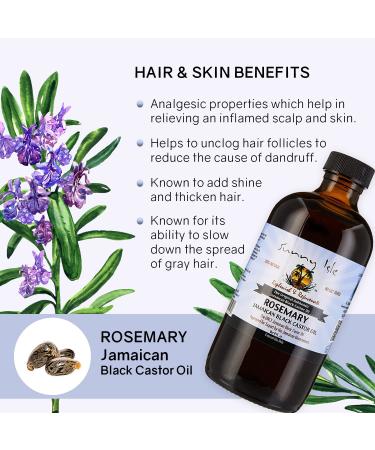 Sunny Isle Rosemary Jamaican Black Castor Oil 8oz - Hair Growth & Scalp Care | Hot Oil Treatment for Acne Prone Skin - Buy Online on GoSupps.com