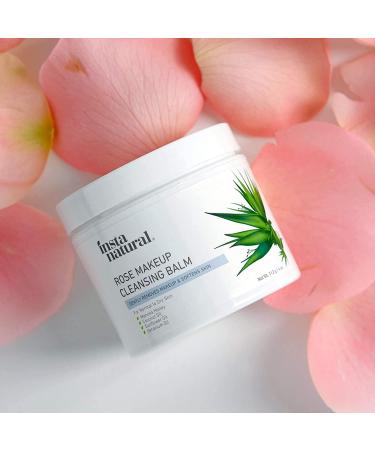 InstaNatural Rose Makeup Cleansing Balm - Hydrating 4 oz | Gentle Makeup Remover - Buy Online on GoSupps.com