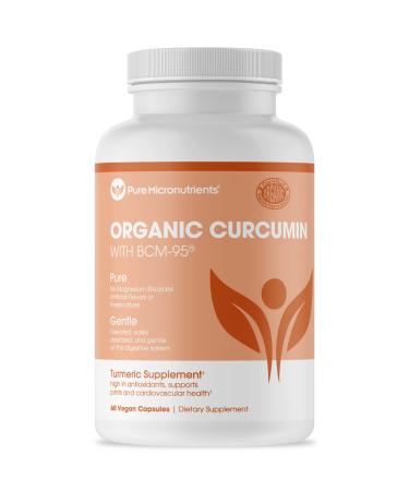 Organic Turmeric Curcumin BCM-95 Supplement + Black Pepper - Vegan 60 Veg. Capsules, 1000mg - Pure Micronutrients