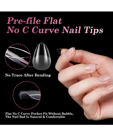 EARLMONI Short Almond Nail Tips - 432 pieces Prepolished Artificial Nail Tips Set 12 Sizes Full Cover Soft Gel Nail Tips with Glue Nail File Cuticle Pusher XS Short Almond Nail Tips Set - Buy Online on GoSupps.com