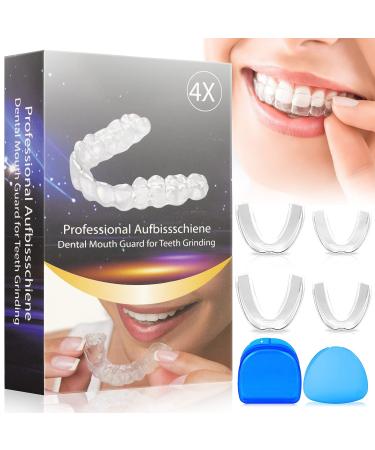 Mouth Guard for Grinding Teeth - Mouth Guard for Clenching Teeth at Night, New Upgraded Dental Night Guard Stops Bruxism BPA Free for Adults & Kids 2 Sizes Pack of 4 (2 Pairs)