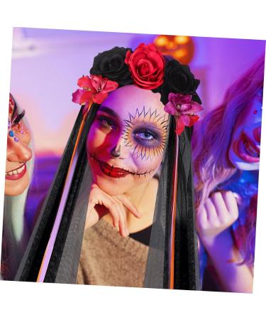 FOMIYES Halloween Headdress Halloween Party Headband Day of The Dead Flower Headband Halloween Veil Headband Halloween Rose Flower Crown Day of The Dead Flower Headpiece Hair Hoops Ribbon 100.00X21.00X5.00CM Multi - Buy Online on GoSupps.com