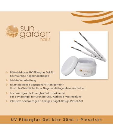Buy Sun Garden Nails UV Fiberglass Gel Clear 30ml + Brush Set - Fast International Shipping - Buy Online on GoSupps.com