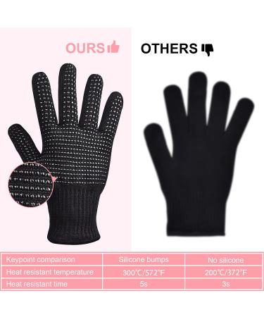 Sopito Heat-Resistant Gloves for Hair Styling - 2-Pack Silicone Grip Gloves for Curling & Flat Irons - Black - Buy Online on GoSupps.com