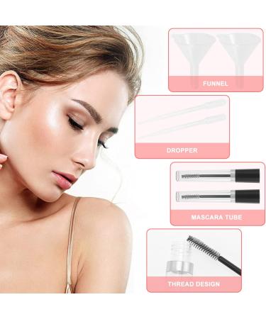 FOYTOKI 2 Sets Empty Mascara Tube for DIY Makeup Kits Mini Funnel Makeup Containers Lash Kit Black Plastic - Buy Online on GoSupps.com