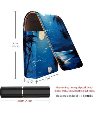 Shop Tropical Beach Lipstick Case | Leather Lip Gloss Organizer with Mirror - Mini Holder Bag R302f4fexi - Buy Online on GoSupps.com