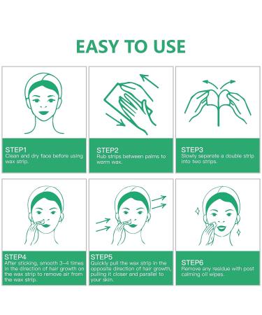 Pjordo Facial Wax Strips - 40 Pcs Face Hair Removal Kit for Women | Gentle At-Home Waxing | Includes Calming Oil Wipes & Eyebrow Razors - Buy Online on GoSupps.com