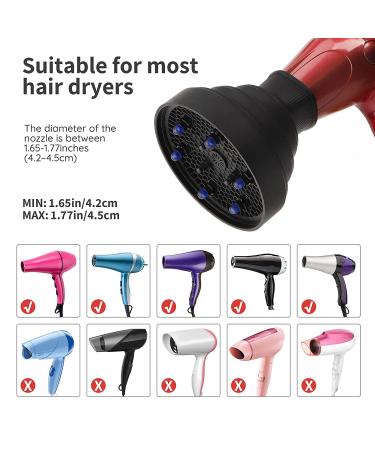 Segbeauty Travel Hair Diffuser for Natural Thick Hair 1.65-1.77 inches Nozzle - Black - Buy Online on GoSupps.com