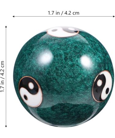 Feng Shui Baoding Balls - 2 Piece Chinese Health Balls for Hand Therapy & Stress Relief Metal Meditation Balls with Yang Pattern Green Hand Massage Balls - Buy Online on GoSupps.com
