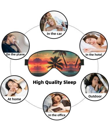 Tropical Beach Palm Tree Print Eye Mask - Soft Sleep Mask for Travel & Naps - Unisex Sleep Eyeshade - Buy Online on GoSupps.com