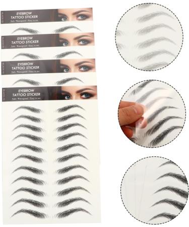Beavorty 4 Sheets Waterproof Eyebrow Stickers Black Stickers Natural Brow Eyebrow Temporary Brow Tattoos Tool 1 count (Pack of 1) Black - Buy Online on GoSupps.com