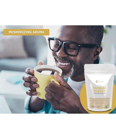 Organic Sunrise Energy Tea: Honeybush, Guayusa, Ashwagandha, Rooibos, Yerba Mate & Matcha Blend for Morning Power - Buy Online on GoSupps.com