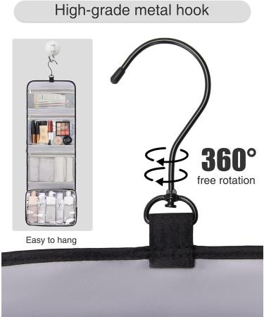 Relavel Waterproof Hanging Toiletry Bag for Men and Women - Large Travel Shaving and Makeup Organizer in Black - Buy Online on GoSupps.com