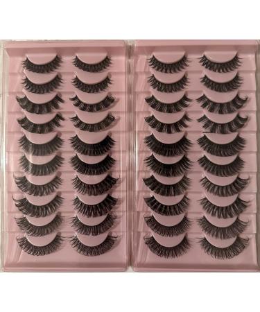 10 Pairs 20mm Cat Eye Faux Mink Lashes - Fluffy Wispy D Curl Volume DH06-05 | Shop Quality False Eyelashes Online - Buy Online on GoSupps.com