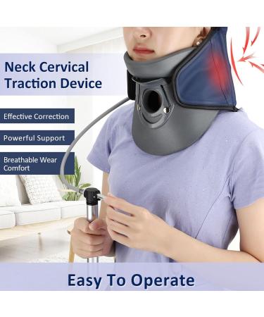 Neck And Shoulder Relaxer - Neck Traction Devices | Cervical Traction Neck Stretcher Air Pump | Neck Pillow Neck Brace Traction Equipment | Adjustable Posture Corrector For Neck Discomfort - Buy Online on GoSupps.com