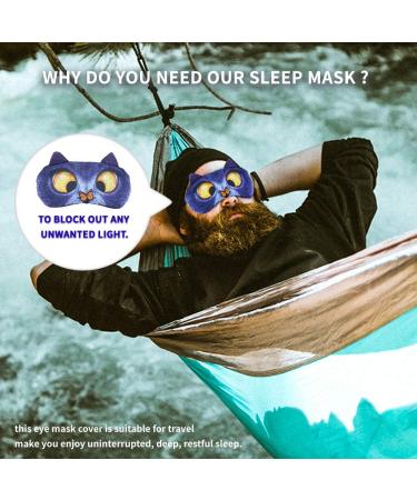 Cute 3D Animal Sleep Mask - Cat & Dog Eye Mask for Kids Girls Women & Adults (British Shorthair) - Blue | International Shipping Available - Buy Online on GoSupps.com