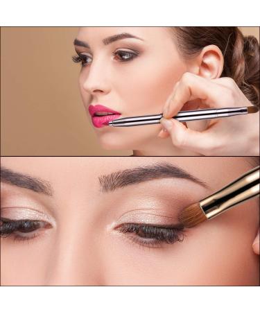 Pack of 2 Retractable Lip Brushes | Dual-ended Lipstick Liner & Makeup Brush Tool for Women - Pink & Golden - Buy Online on GoSupps.com