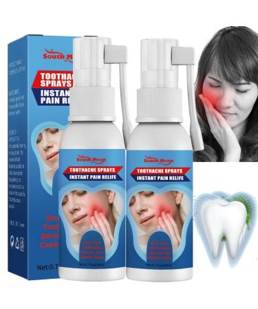 2pcs Oral Care Spray Toothache Relieving Spray Instant Teeth Treatment Relief Toothache Sprays Toothache Pain Relief for Adult Freshen Breath and Improve Oral Health Gum Disease Treatment Mouth Spray