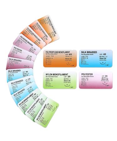 Suture Practice Kit with Thread and Needles - 2/0 3/0 4/0 Assorted Sizes for Military, Tactical, Camping, Nursing Education and Surgical Training - Buy Online on GoSupps.com