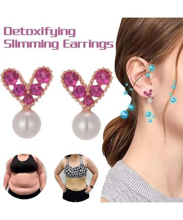 Dorina Ear Acupressure Magnetic Therapy Detox Earrings - Slimming Lymph-Detox Jewelry (Pink 1 Pair) - Buy Online on GoSupps.com