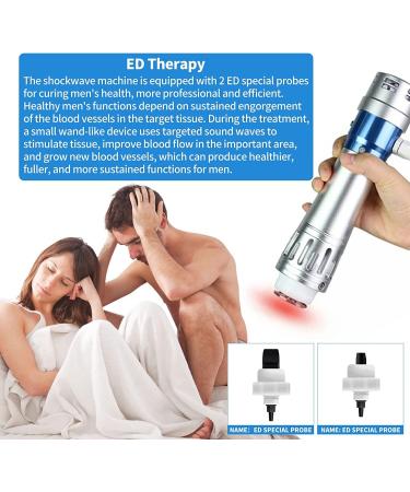 Shock Wave eD Therapy Device for Erectile Dysfunction & Muscle Massage | 7 Massage Heads | Multi-Functional Pain Relief Equipment - Buy Online on GoSupps.com