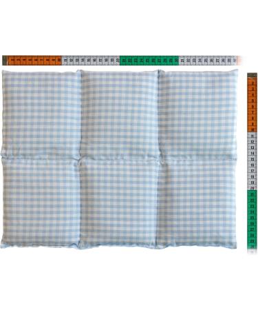 Organic Large Rapeseed Pillow - 6-Chamber Heat Cushion 40x30cm Light Blue-White - Ideal for Comfort & Relaxation - Buy Online on GoSupps.com