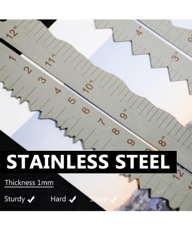 UPTTHOW Stainless Steel Metal Paper Tearing Ruler Craft Ruler for Cutting Paper to Wavy Line Jagged and Irregular Edges 12'' Measuring Tool for Engineering School Office Architect and Drawing-B Metal B - Buy Online on GoSupps.com