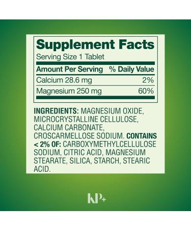 KP+ Magnesium Oxide 250 mg | Bone Muscle & Nerve Support | 250 Tablets | Dietary Supplement | Pack of 1 - Buy Online on GoSupps.com