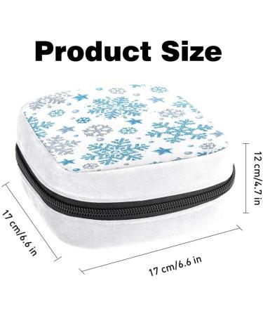GIAPB Sanitary Napkin Storage Bag | Period Tampon Makeup Pad Pouch | Blue Snowflakes Color - Buy Online on GoSupps.com